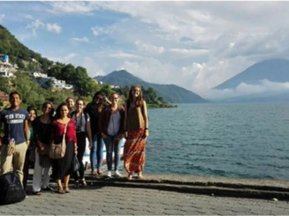 Study abroad group at Lago Atilan in Guatemala