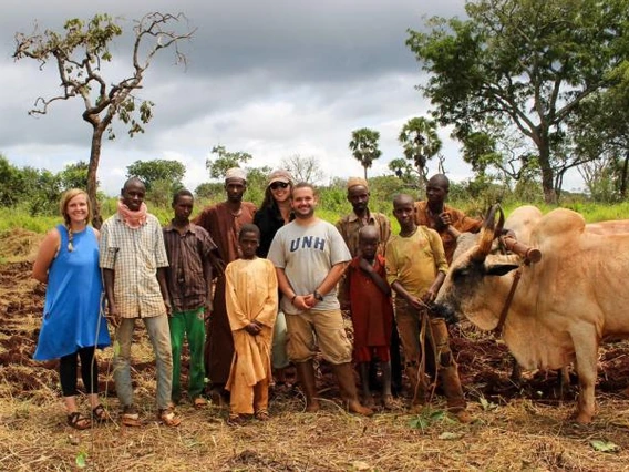 Robert Harwell with farmers in Cameroon
