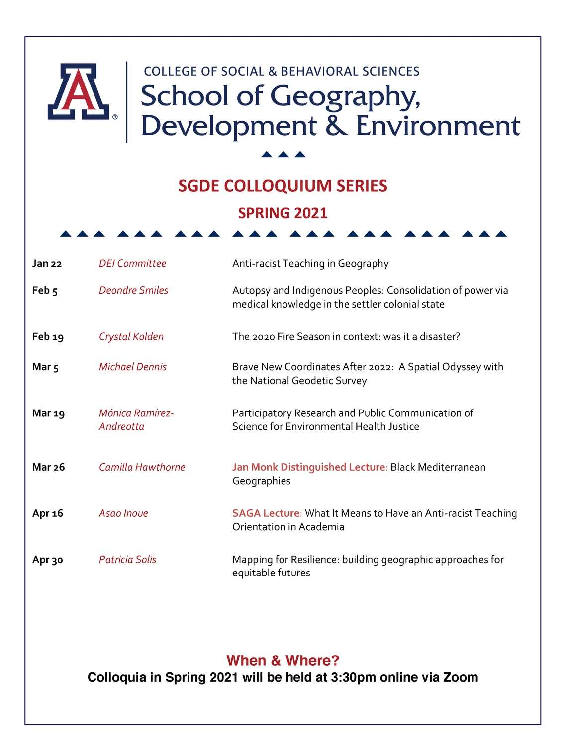 Spring 2021 Colloquium Schedule