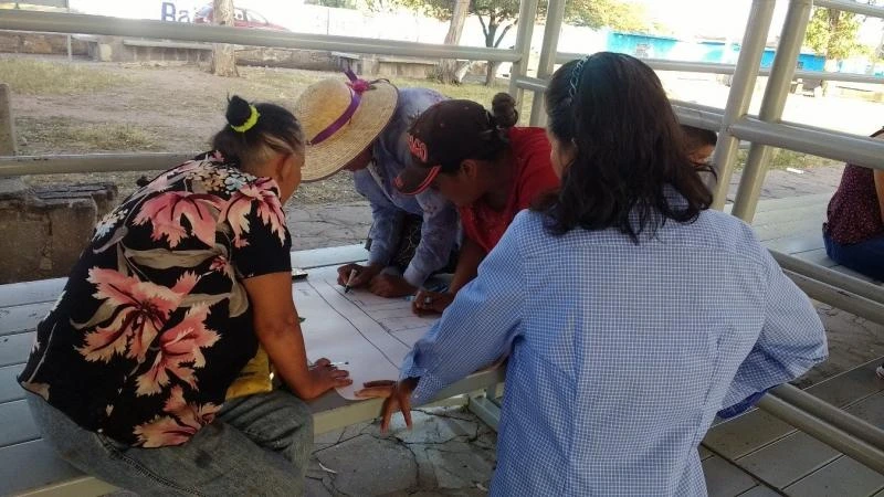 Women participating in research activity