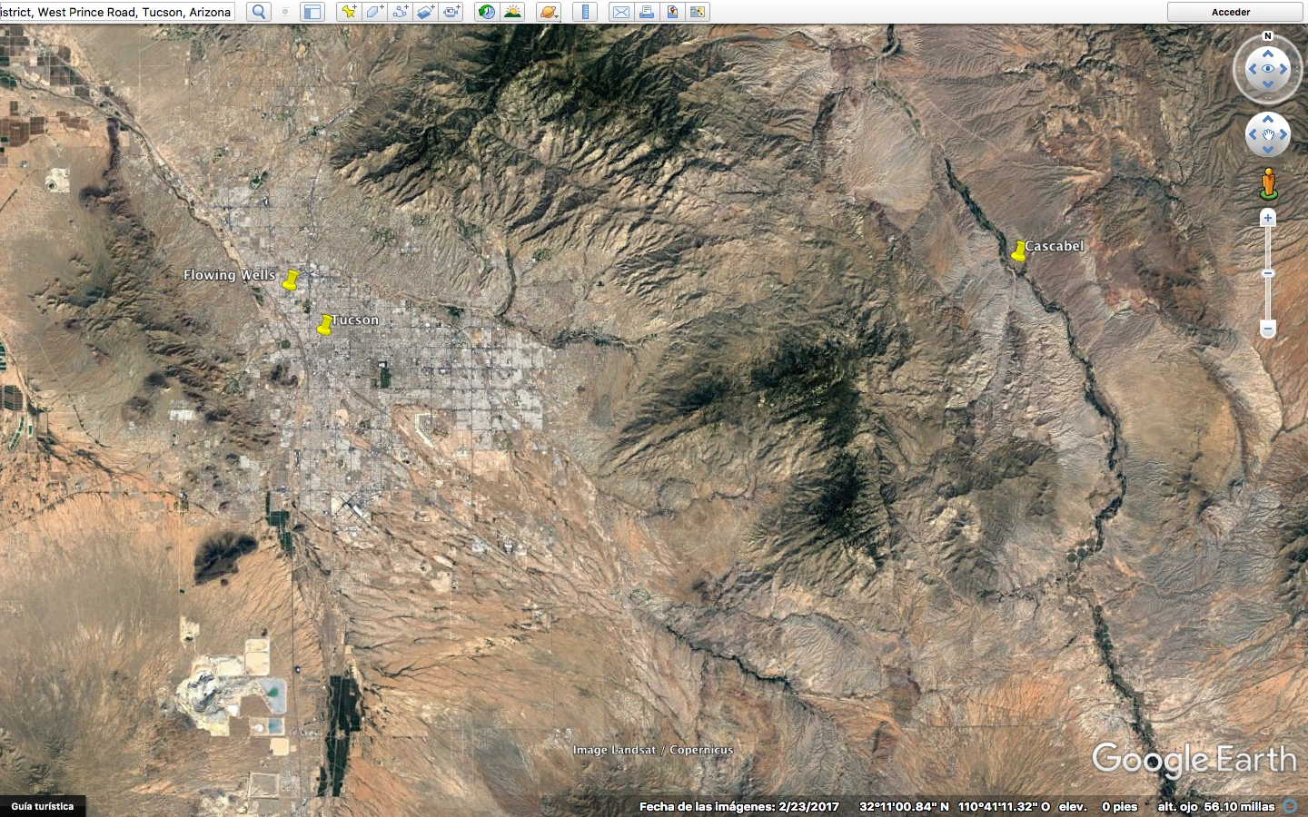 Satellite map of area