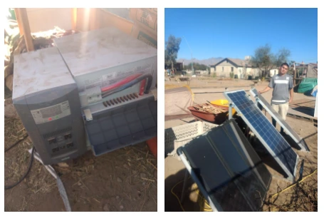 solar panel and battery
