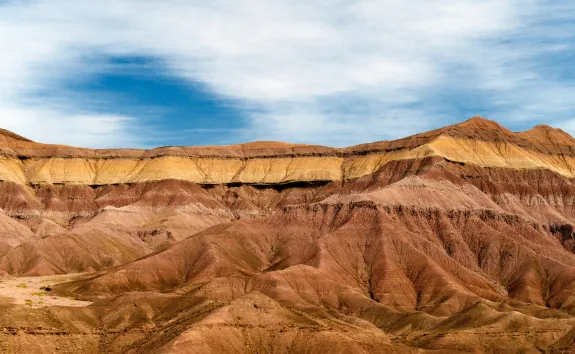 Mountain and sky landscape view.