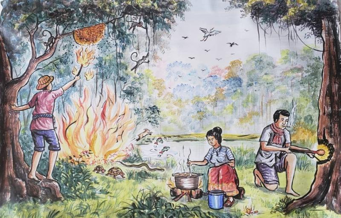 Painting of fire-dependent activities