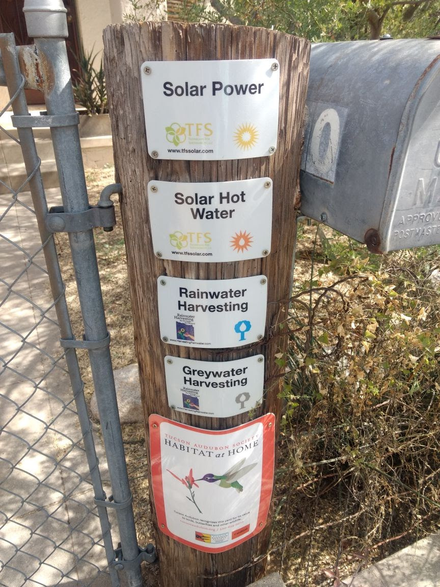 Solar and water harvesting signs