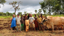 Robert Harwell with farmers in Cameroon